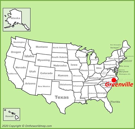 Greenville location on the U.S. Map - Ontheworldmap.com