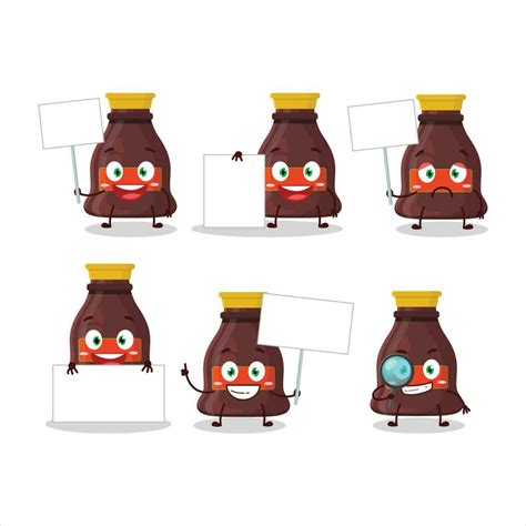 Soy sauce cartoon character bring information board 26417021 Vector Art ...