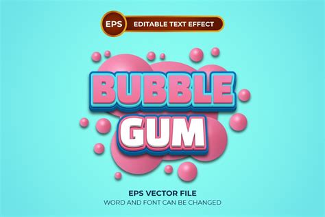 Bubble Gum Editable Text Effect Graphic By Semu Creative · Creative Fabrica