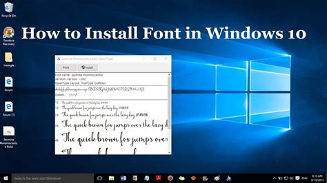 Windows 10 Install Font