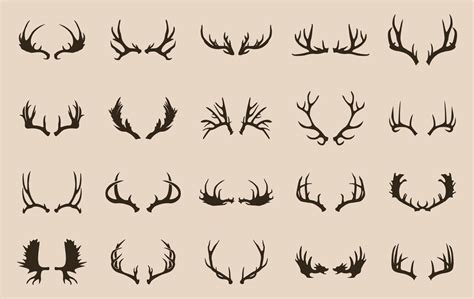 20 professional antlers silhouette vector 22694532 Vector Art at Vecteezy