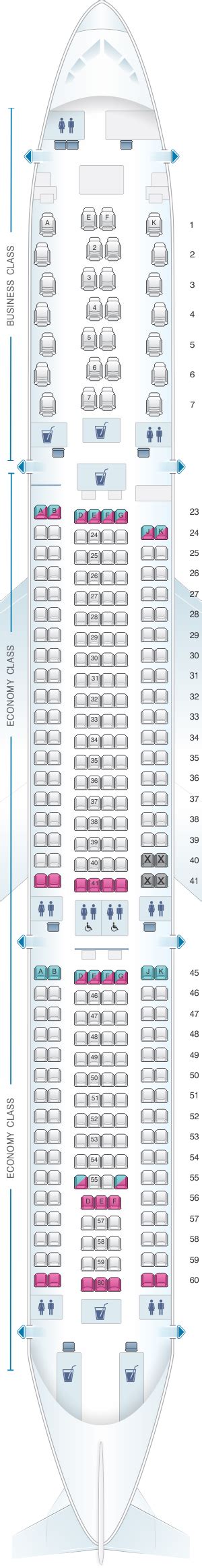 Seat Map And Seating Chart Airbus A330 300 Korean Air 272 Seats ...