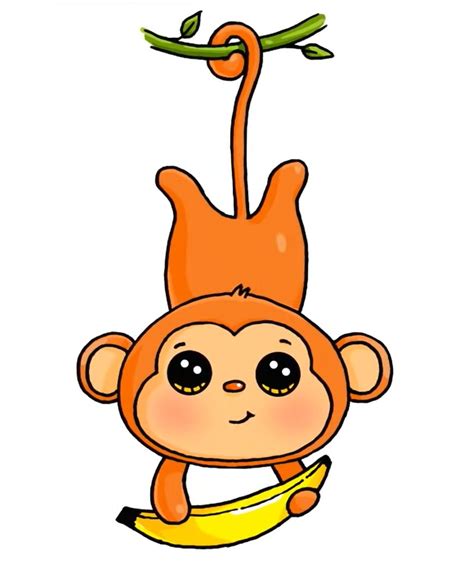 Simple Cute Monkey Drawing