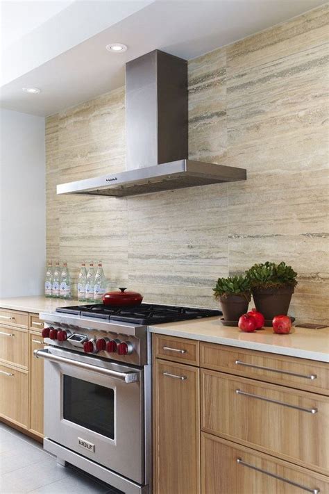 Travertine tile backsplash ideas in exclusive kitchen designs