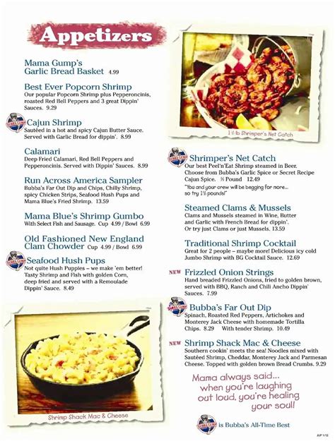 Bubba Gump Shrimp Co. Menu, Menu for Bubba Gump Shrimp Co., Jupiter ...