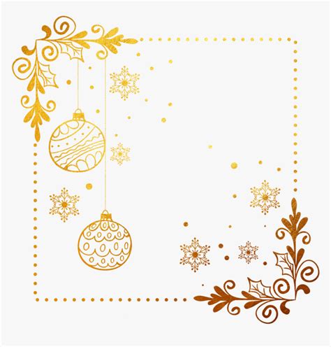 Christmas Background Frame Golden Png Images - Gold Design Christmas ...