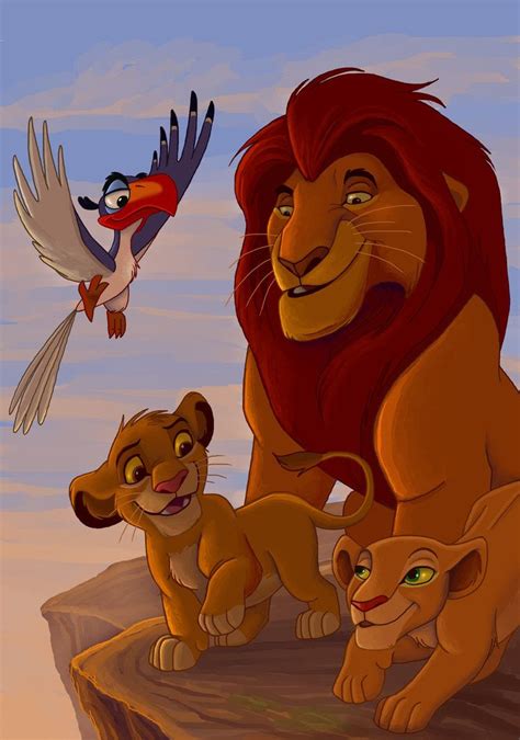 Mufasa, Zazu, Simba, and Nala | Lion king art, Disney lion king, Lion king