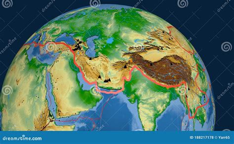 Eurasian Plate Outlined - Physical Stock Illustration - Illustration of ...