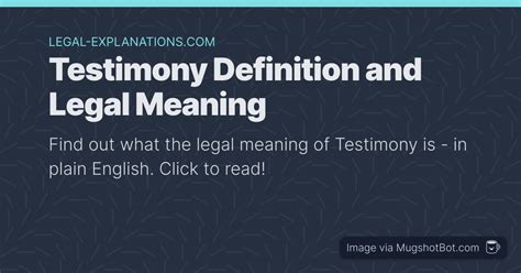 Testimony Definition - What Does Testimony Mean?