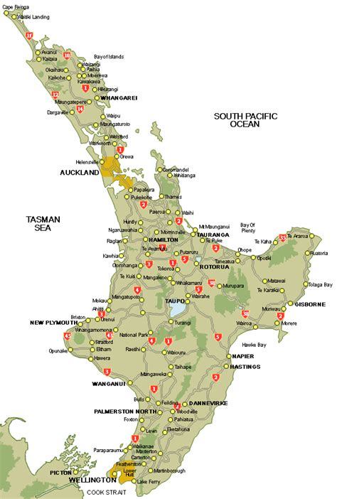 Regional Map of North Island | Political Map of New Zealand