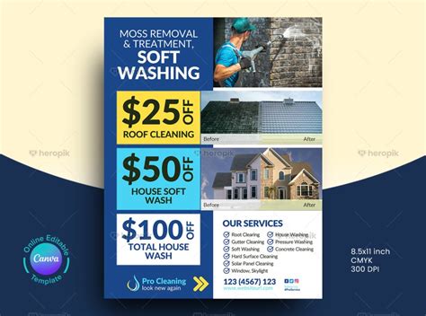 Cleaning Service Flyer Design Canva Template - Heropik!