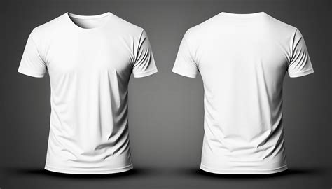 T - shirt mockup. White blank t - shirt front and back views. male ...