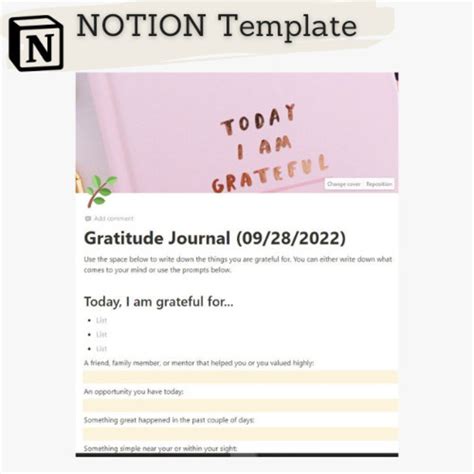 Notion Template Notion Journal Digital Journal Gratitude Journal Habit ...