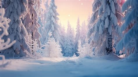 Premium AI Image | winter landscape in snowy forest Christmas ...