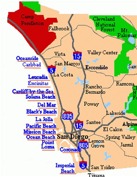 Map Of San Diego Beaches | Beach Map