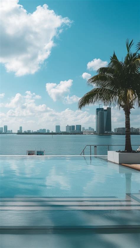 Wallpaper Miami, south beach, hotel, pool, sunbed, water, palm, sky ...