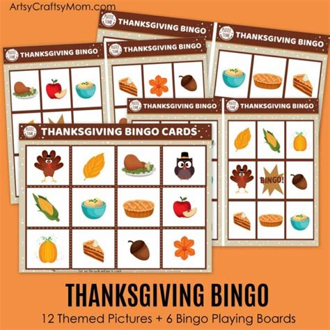 Printable Thanksgiving Bingo Cards - Artsy Craftsy Mom