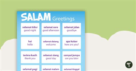 Greetings - Indonesian Language Poster | Teach Starter