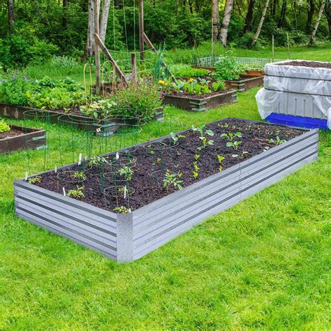 Heavy Duty Raised Garden Bed Planter Elevated Box - 8ft x 4ft x 1ft ...