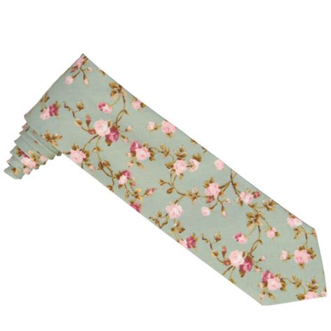 Sage Blossom - Sage green floral tie | My Bro Tie