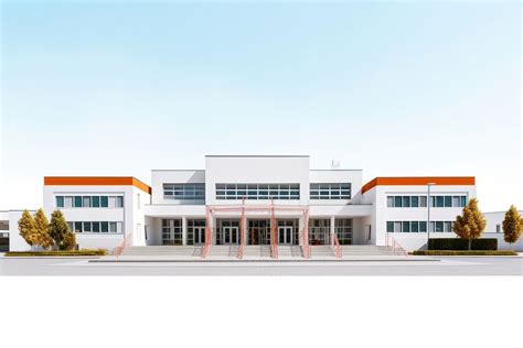 Modern school architecture building white | Premium Photo - rawpixel