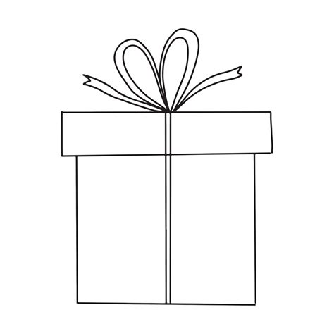 Present, gift box simple vector illutration in hand drawn doodle style ...