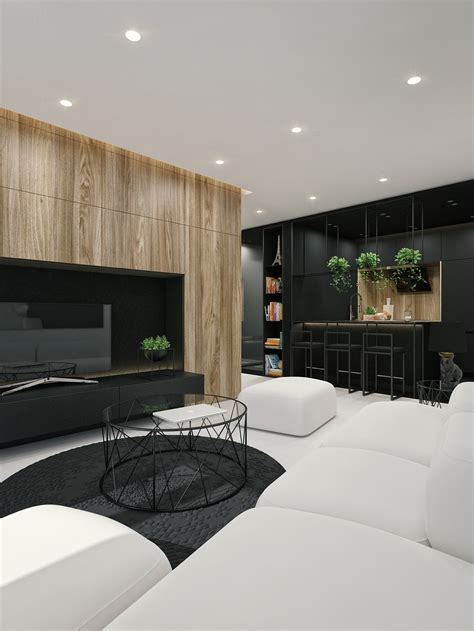 Black And White Interior Design Ideas: Modern Apartment by ID White ...