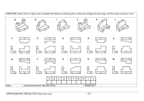 Orthographic projection exercises