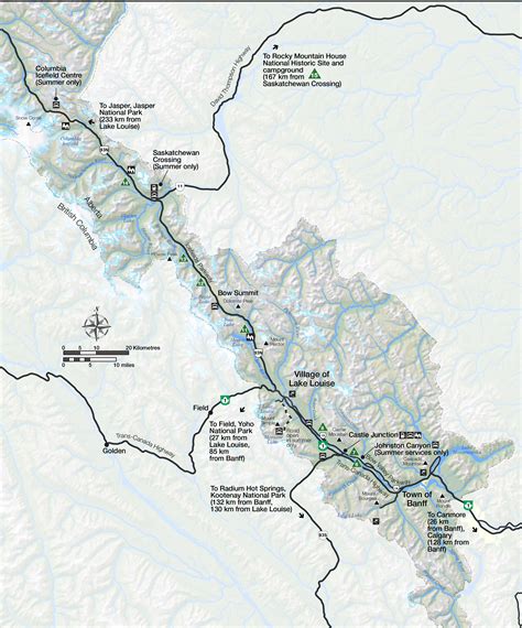 Map Of Banff National Park | Time Zones Map World