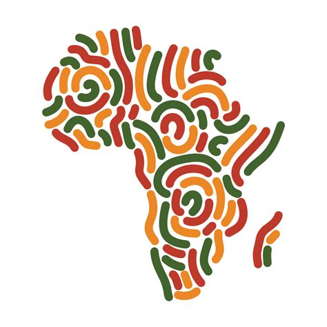 Africa map, decorative silhouette of African continent with abstract ...