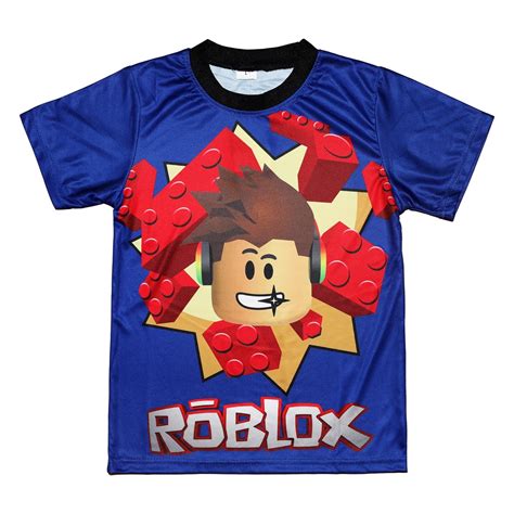 Roblox T-shirt for Kids Boys Game Cartoon Printed Sandbox Shirts ...