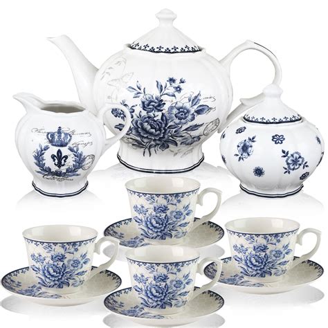 11-piece China Tea Set (Blue Dream), China Tea Service, Tea Set For ...