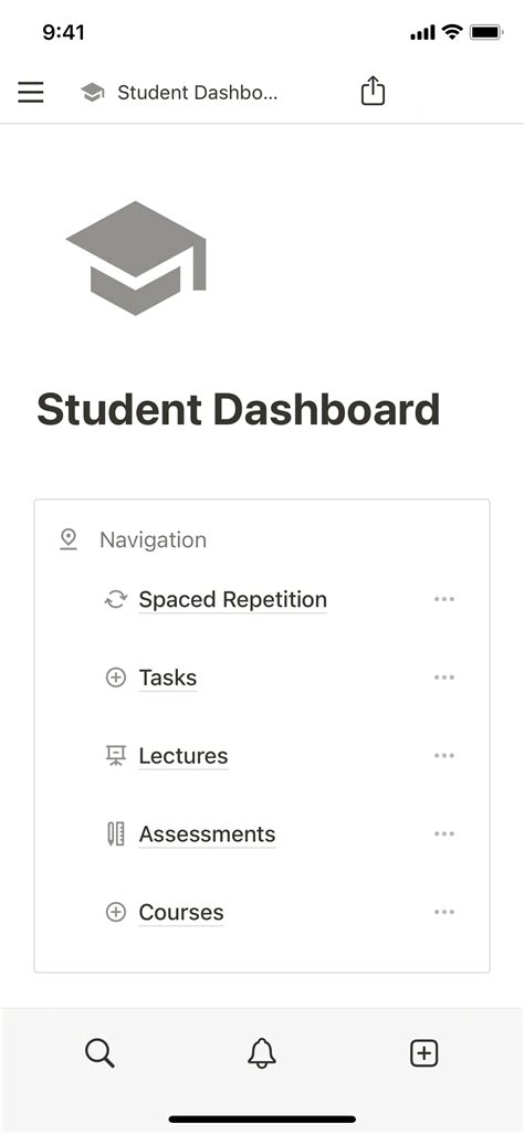 Notion Template Gallery – Student dashboard