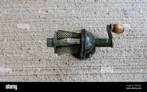 A High Angle View of a Pencil Sharpener Mechanism Stock Photo - Alamy