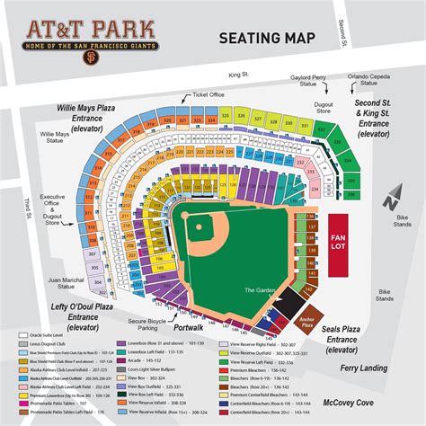 SF giants stadium map - San Francisco giants stadium map (California - USA)