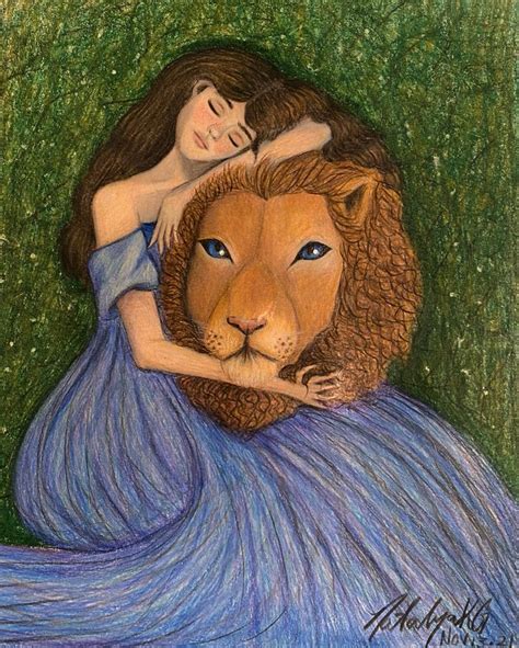 Woman Hugging a Lion