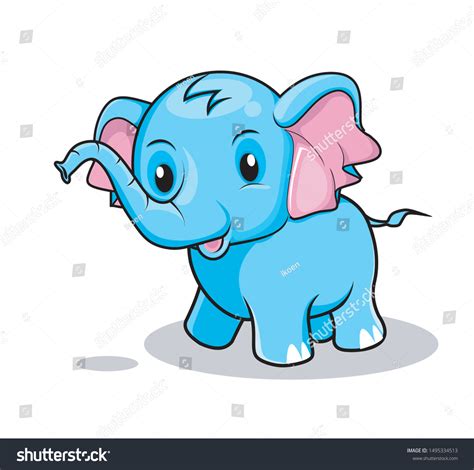 Cute Elephant Cartoon Character Mascot Stock Vector (Royalty Free ...