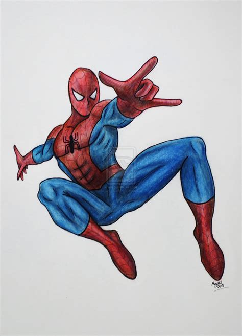 Spider Man Colour Pencil Drawing