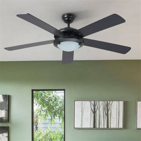 52" 3 Speed Ceiling Fan with Remote Control, 2 LED Lights, 5 Dual Color ...