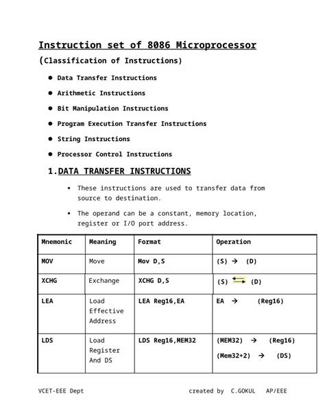 (DOCX) Instruction set of 8086 Microprocessor - DOKUMEN.TIPS