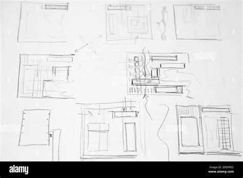 Architecture plan sketches Stock Photo - Alamy