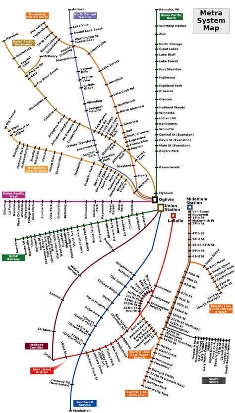 Chicago Metra Map • Mapsof.net