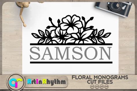 Floral Split Monogram SVG Graphic by artinrhythm · Creative Fabrica