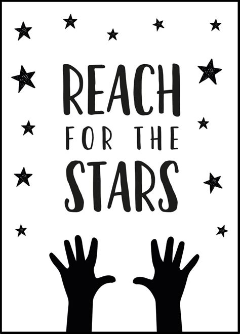 Reach for the Stars Poster Art Print Kids Bedroom Wall Decor | Etsy