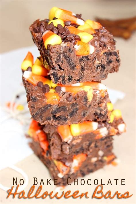 No Bake Chocolate Halloween Bars Recipe | Cutefetti