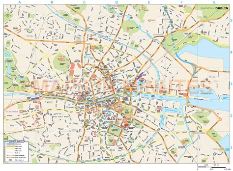 royalty free Dublin city map in Illustrator and PDF vector format