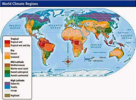 World Map Climate Zones With Countries