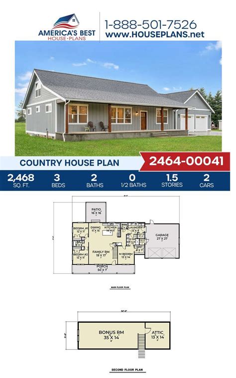 Explore a cozy design with Plan 2464-00041, this Country house plan ...