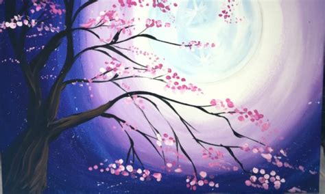 Cherry Blossom Painting - Acrylic - Step By Step Painting For Beginners