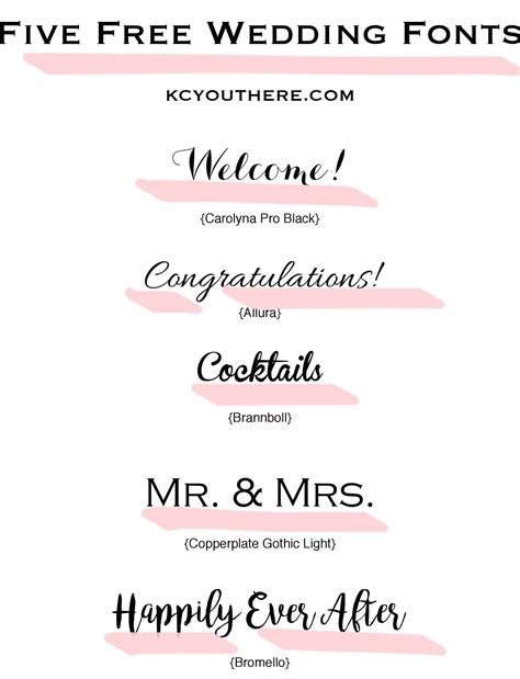 Five Free Wedding Fonts – KC You There